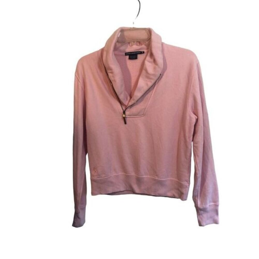 Ralph Lauren Sport Sweater Womens Pink‎ Knit V Neck Cotton size M